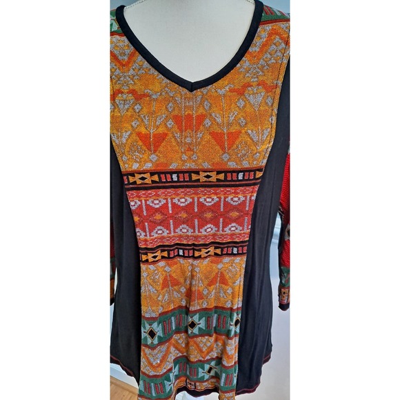 Parsley Sage Women's Tunic Top Aztec Geometric Shirt Size XL 3/4 Sleeve - Picture 6 of 6